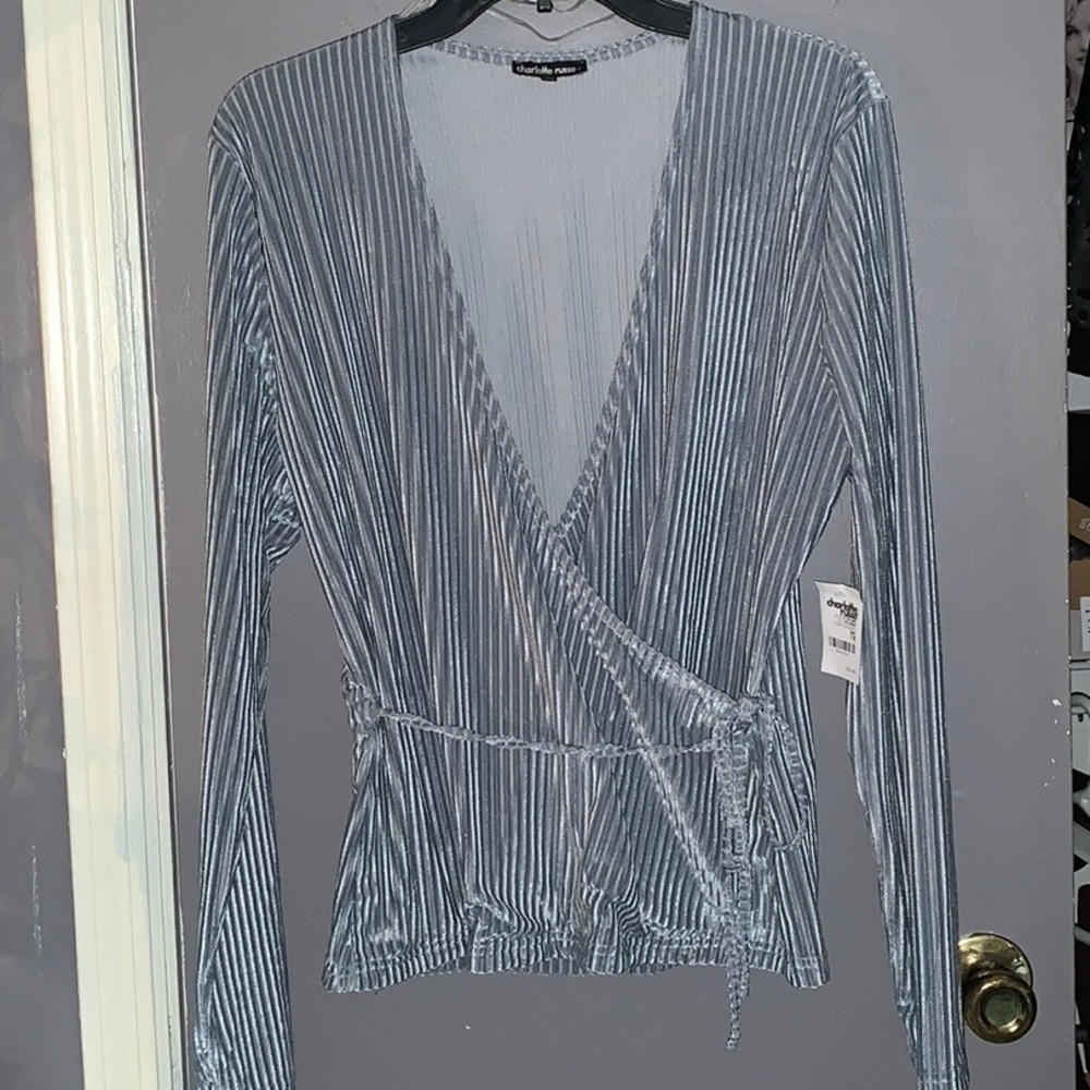 Velvet Long Sleeve Blouse